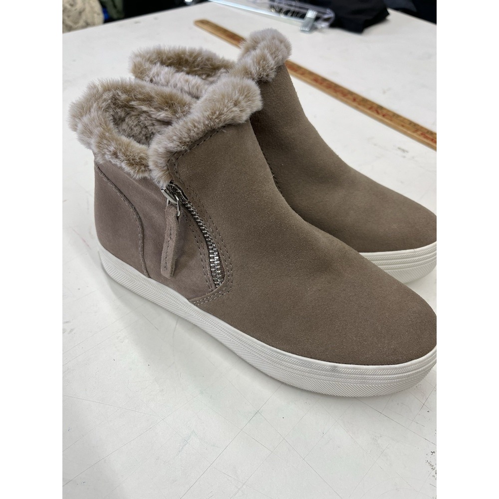 Dolce Vita Platform Sneakers Womens Size 7.5 Tea Shoes Leather Faux Fur High Top